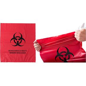 30 Pcs Biohazard Bags for Lab,Tattoo Parlors, Clinics and Home,Rip Proof,1.96 Mil,4 Gal