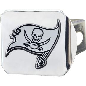 Tampa Bay Buccaneers NFL Metal Hitch Cover with 3D Colored Team Logo by FANMATS - Unique Round Molded Design – Easy Installation on Truck, SUV, Car - Ideal Gift for Die Hard Football Fan