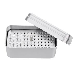EustomA 72 Holes Burs Holder Blocks Autoclavable Bur Case 4 color (Silver)