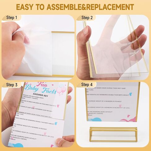Gold Acrylic Sign Holder 5x7 Inch, 6 Pack Gold Acrylic Picture Frames, Clear Double Sided Menu Holder, Wedding Table Number Frames Vertical for Wedding Reception, Party Decoration,Restaurant Signs in Saudi Arabia