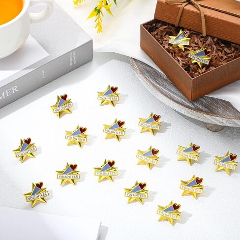 Tondiamo 50 Pcs Awards Gifts Star Performer Lapel Pins Employee of The Month Recognition Volunteer Star Pins Employee Volunteer Reward(Star Performer) in Saudi Arabia