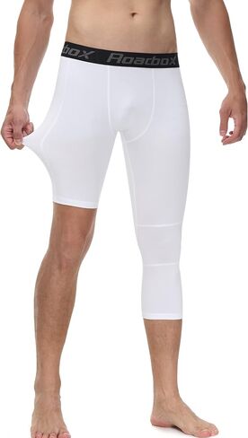 مجموعة السراويل الرياضية الضاغطة من Roadbox: سراويل مضغوطة للرجال بطول كامل و3/4 ساق واحدة (الحجم: M) in Kuwait