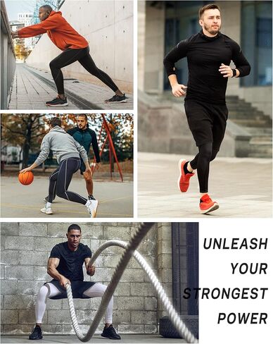 مجموعة السراويل الرياضية الضاغطة من Roadbox: سراويل مضغوطة للرجال بطول كامل و3/4 ساق واحدة (الحجم: M) in Kuwait