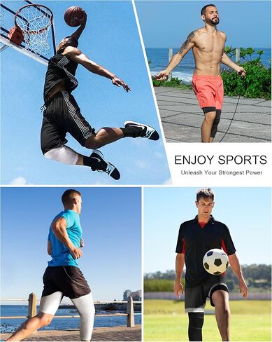 مجموعة السراويل الرياضية الضاغطة من Roadbox: سراويل مضغوطة للرجال بطول كامل و3/4 ساق واحدة (الحجم: M) in Kuwait