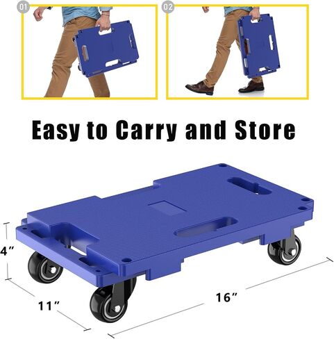 SOLEJAZZ Moving Furniture Dolly Connectable, 440 LBS Capacity Piano Dolly, Heavy Duty 4 Wheel Cart for Heavy Furniture, Black, 1 Pack in Saudi Arabia