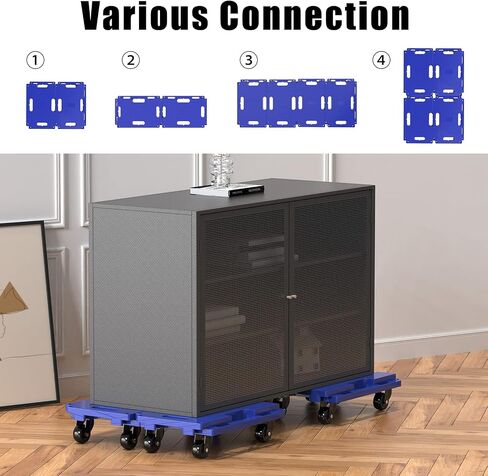 SOLEJAZZ Moving Furniture Dolly Connectable, 440 LBS Capacity Piano Dolly, Heavy Duty 4 Wheel Cart for Heavy Furniture, Black, 1 Pack in Saudi Arabia