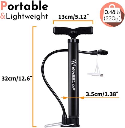LETTON Presta and Schrader Automatic Reversible Portable Foot Pump Mini Bicycle Air Pump 120PSI with Ball Needle Multifunction in Saudi Arabia