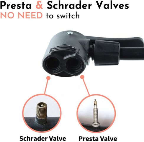LETTON Presta and Schrader Automatic Reversible Portable Foot Pump Mini Bicycle Air Pump 120PSI with Ball Needle Multifunction in Saudi Arabia