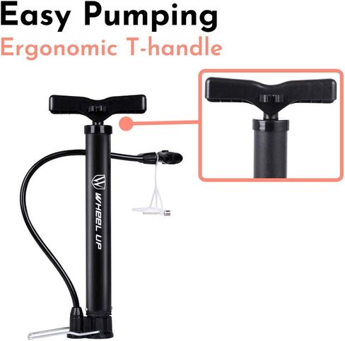 LETTON Presta and Schrader Automatic Reversible Portable Foot Pump Mini Bicycle Air Pump 120PSI with Ball Needle Multifunction in Saudi Arabia