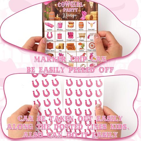35Pcs Western Cowgirl Party Bingo Game 24 Players Wild West Cowgirl Themed Bingo Cards for Women Birthday Bachelorette Party Favors in Saudi Arabia