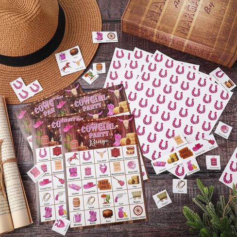 35Pcs Western Cowgirl Party Bingo Game 24 Players Wild West Cowgirl Themed Bingo Cards for Women Birthday Bachelorette Party Favors in Saudi Arabia