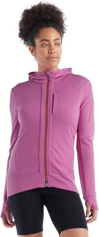 Icebreaker Women's Quantum Iii Long Sleeve Wool Athletic Zip Up Hoodie in Saudi Arabia