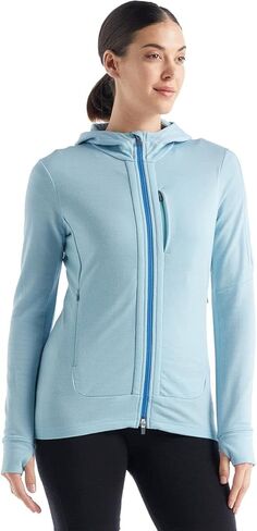Icebreaker Women's Quantum Iii Long Sleeve Wool Athletic Zip Up Hoodie in Saudi Arabia