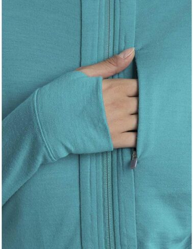 سترة نسائية من Icebreaker Quantum Iii بأكمام طويلة من الصوف بسحاب رياضي in Kuwait