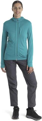 سترة نسائية من Icebreaker Quantum Iii بأكمام طويلة من الصوف بسحاب رياضي in Kuwait