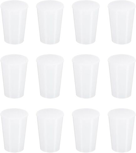 uxcell 12 Pcs White Silicone Solid Rubber Stoppers, Tapered Plugs Lab Seal Tube Stopper Plugs for Drainpipe Sinks Industry and Laboratories, 11mm to 15mm Dia in Kuwait