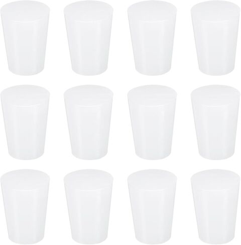 uxcell 12 Pcs White Silicone Solid Rubber Stoppers, Tapered Plugs Lab Seal Tube Stopper Plugs for Drainpipe Sinks Industry and Laboratories, 11mm to 15mm Dia in Kuwait
