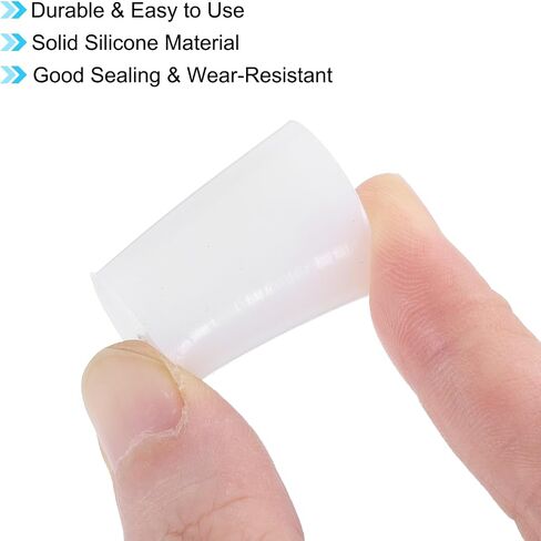 uxcell 12 Pcs White Silicone Solid Rubber Stoppers, Tapered Plugs Lab Seal Tube Stopper Plugs for Drainpipe Sinks Industry and Laboratories, 11mm to 15mm Dia in Kuwait