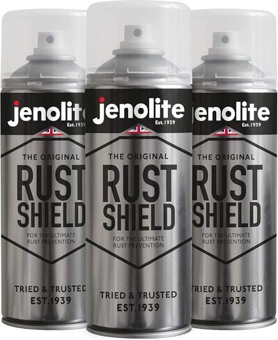 JENOLITE Rust Shield Aerosol - 400 مل (13.5 أونصة سائلة) - حماية عالية ضد الصدأ والتآكل - منع الصدأ النهائي للسيارات والدراجات النارية in Kuwait