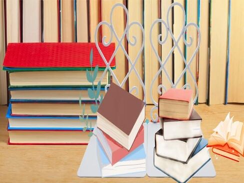 Artkingdome Book Ends Luxury Bookends, Retro Organizer Stand, Desk Holder Racks School Liberary Bookshelf Decorative Bookend 1pair w/Padding Gift in Kuwait