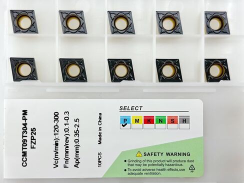 إدراجات كربيد CNC CCMT 32.51 CCMT09T304 لقطع الفولاذ المعدني، قاطع شرائح نصف تشطيب لقاطع الخراطة، 10 قطع in Kuwait
