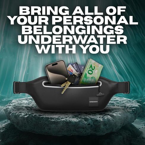 DRENCH 100% Underwater Waterproof Waist Pack. Submersible Waterproof Phone Pouch. Dry Bag for Swimming & Snorkelling. Underwater Phone case. Waterproof Fanny Pack. (Black) in Saudi Arabia