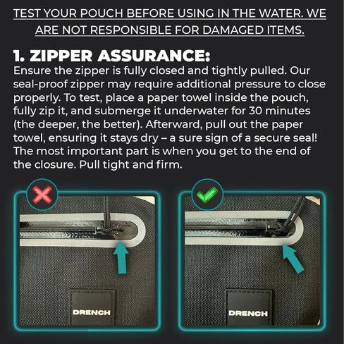 DRENCH 100% Underwater Waterproof Waist Pack. Submersible Waterproof Phone Pouch. Dry Bag for Swimming & Snorkelling. Underwater Phone case. Waterproof Fanny Pack. (Black) in Saudi Arabia