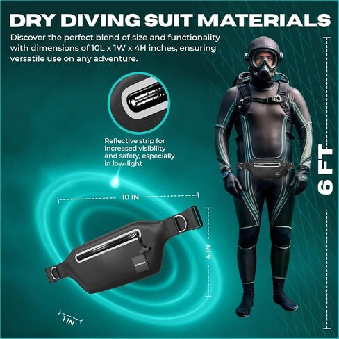 DRENCH 100% Underwater Waterproof Waist Pack. Submersible Waterproof Phone Pouch. Dry Bag for Swimming & Snorkelling. Underwater Phone case. Waterproof Fanny Pack. (Black) in Kuwait