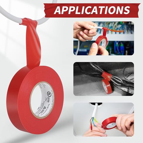 شريط كهربائي، شريط كهربائي PVC للاستخدام العام، شريط فينيل عازل مدرج في قائمة UL/CSA للكهرباء والإصلاحات والسيارات والمعدات، EE-100، ¾ بوصة × 66 قدم، أسود، 1 لفة in Saudi Arabia