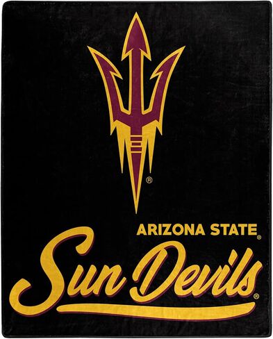 Northwest NCAA Arizona State Sun Devils Unisex-Adult Raschel Throw Blanket, 50" x 60", Signature in Saudi Arabia