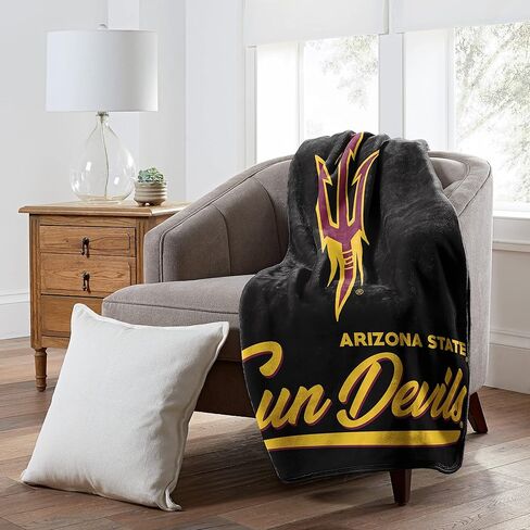 Northwest NCAA Arizona State Sun Devils Unisex-Adult Raschel Throw Blanket, 50" x 60", Signature in Saudi Arabia