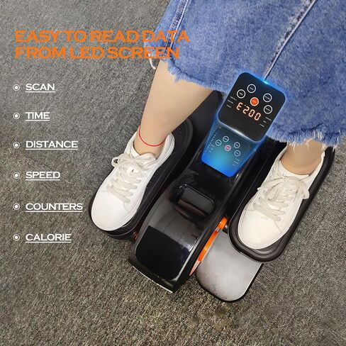 Under Desk Elliptical Machine, Ellipse Leg Exerciser for Seniors Adult, Pedals Trainer While Sitting, Leg Exerciser with Remote Control Adjustable Speed, Manual & Auto for Home Office in Saudi Arabia