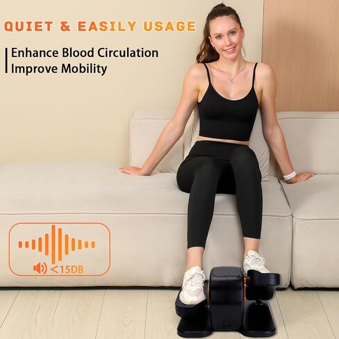 Under Desk Elliptical Machine, Ellipse Leg Exerciser for Seniors Adult, Pedals Trainer While Sitting, Leg Exerciser with Remote Control Adjustable Speed, Manual & Auto for Home Office in Saudi Arabia