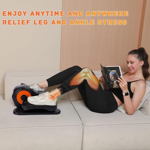 Under Desk Elliptical Machine, Ellipse Leg Exerciser for Seniors Adult, Pedals Trainer While Sitting, Leg Exerciser with Remote Control Adjustable Speed, Manual & Auto for Home Office in Saudi Arabia