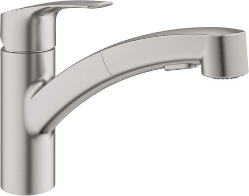 GROHE 30306DC1 Eurosmart Dual Spray Pull-Out Kitchen Faucet with sprayer Supersteel (Stainless Steel) in Saudi Arabia