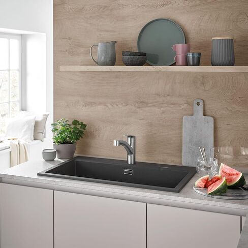 GROHE 30306DC1 Eurosmart Dual Spray Pull-Out Kitchen Faucet with sprayer Supersteel (Stainless Steel) in Saudi Arabia