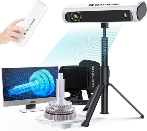 ماسح ضوئي ثلاثي الأبعاد من 3DMakerpro Lynx، دقة 0.1 مم وسرعة مسح 10 إطارات في الثانية، ماسح ضوئي ثلاثي الأبعاد محمول للطباعة ثلاثية الأبعاد والطابعة ثلاثية الأبعاد (إصدار ممتاز) in Kuwait