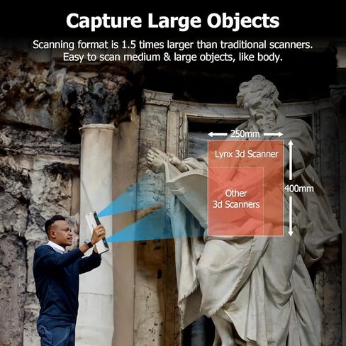 ماسح ضوئي ثلاثي الأبعاد من 3DMakerpro Lynx، دقة 0.1 مم وسرعة مسح 10 إطارات في الثانية، ماسح ضوئي ثلاثي الأبعاد محمول للطباعة ثلاثية الأبعاد والطابعة ثلاثية الأبعاد (إصدار ممتاز) in Kuwait
