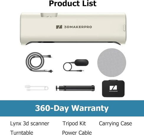 ماسح ضوئي ثلاثي الأبعاد من 3DMakerpro Lynx، دقة 0.1 مم وسرعة مسح 10 إطارات في الثانية، ماسح ضوئي ثلاثي الأبعاد محمول للطباعة ثلاثية الأبعاد والطابعة ثلاثية الأبعاد (إصدار ممتاز) in Kuwait