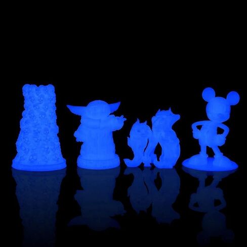 خيوط طابعة ثلاثية الأبعاد AMOLEN تتوهج في الظلام متعددة الألوان سريعة التغيير 1.75 مم، حزمة 5 أمتار باللون الأخضر والأزرق والأزرق الأرجواني، خيوط PLA 1.75 مم، خيوط طباعة لامعة ثلاثية الأبعاد 200 جرام × 4 عبوات in Kuwait