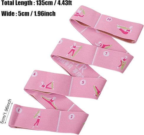 حزام تمدد مع حلقات، تحسين مرونة الجسم، حزام تمدد مرن لليوجا، حزام خلفي يساعد على تدريب الساق، حزام تمدد للمنزل، معدات رياضية منزلية لبيلاتيس، تقسيم الباليه، رقص الجمباز، إعادة التأهيل in Kuwait