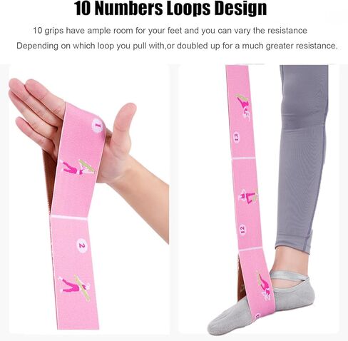 حزام تمدد مع حلقات، تحسين مرونة الجسم، حزام تمدد مرن لليوجا، حزام خلفي يساعد على تدريب الساق، حزام تمدد للمنزل، معدات رياضية منزلية لبيلاتيس، تقسيم الباليه، رقص الجمباز، إعادة التأهيل in Kuwait