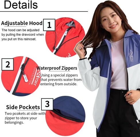Women's Waterproof Rain Jackets with Hood Raincoat Lightweight Outdoor Jacket Cycling Golf Softshell Windbreaker in Saudi Arabia