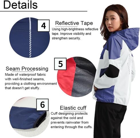 Women's Waterproof Rain Jackets with Hood Raincoat Lightweight Outdoor Jacket Cycling Golf Softshell Windbreaker in Saudi Arabia