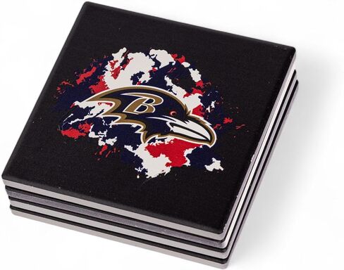 The Memory Company | Licensed NFL 4-Pack Team Logo Ceramic Blast Coaster Set,Buffalo Bills in Saudi Arabia