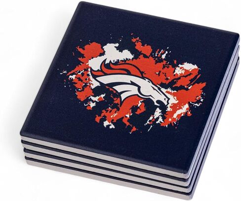 The Memory Company | Licensed NFL 4-Pack Team Logo Ceramic Blast Coaster Set,Buffalo Bills in Saudi Arabia
