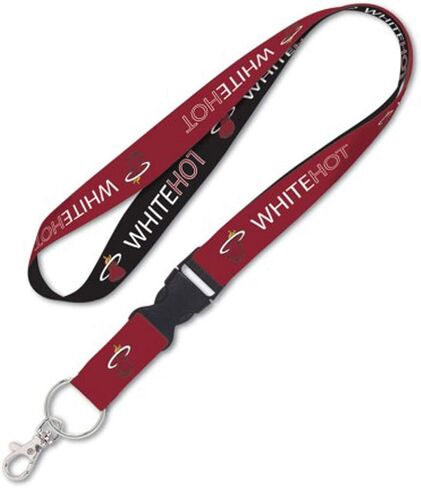 سلسلة مفاتيح WinCraft Miami Heat White Premium Lanyard، بطول 23 بوصة، وعرض 1 بوصة in Saudi Arabia