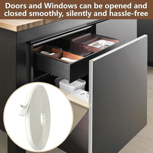 moonoom 235'' Wedge Weather Stripping Window Seal, Self Adhesive Window and Door Insulation Strips, Soundproof PU Foam Gap Sealer Tape for Window Doors Frame Drawer Filler (White) in Kuwait