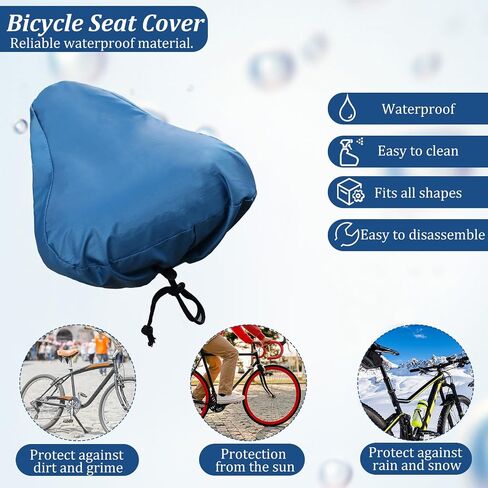 2 Pcs Waterproof Bike Seat Rain Cover Bicycle Seat Cover Bike Rain Cover Accessories Washable Bike Seat Cushion Cover Bicycle Seat Rain Cover with Drawstring Bike Cushion Seat Protector in Saudi Arabia
