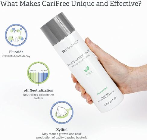 CariFree Maintenance Rinse, Mint Flavored, Anti-Cavity Fluoride Mouthwash, Dentist Recommended, Prevents Oral Decay, Freshens Breath, Alcohol-Free, Neutralizes pH (Previously CTx3) in Saudi Arabia